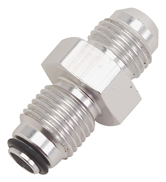 Russell Performance -6 AN (male to 11/16in-18 O-ring seal) Power Steering Adapter. Clear anodized 648040