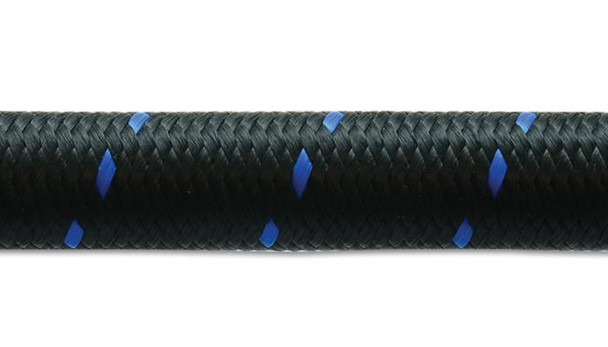 Vibrant -8 AN Two-Tone Black/Blue Nylon Braided Flex Hose (20 foot roll) - 11978B