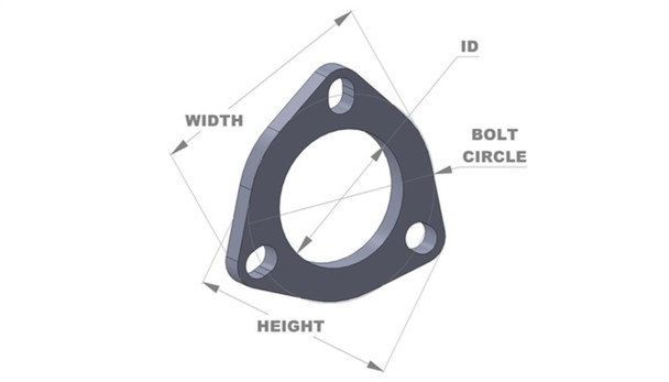 Vibrant 3-Bolt T304 SS Exhaust Flanges (2.5in I.D.) - 5 Flange Bulk Pack 1482