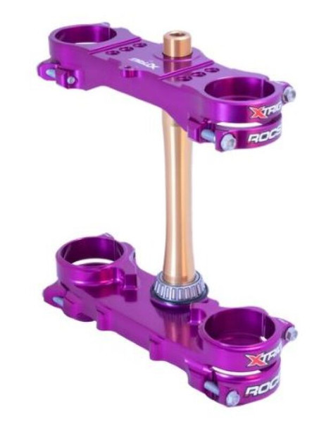 XTrig 2024 Yamaha YZ250F/ 23+ YZ450F ROCS Tech Triple Clamp 22 mm. Offset M12 - Purple 501330801501