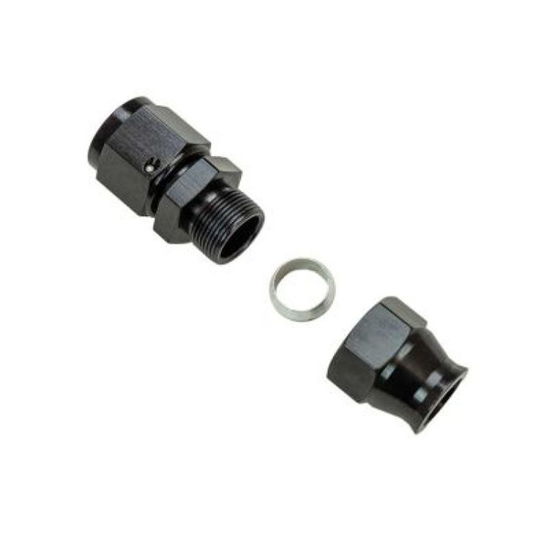 Moroso Aluminum Fitting Adapter 8AN Female to 1/2in Tube Compression - Black 65354