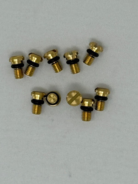 KYB 90-23 Kaw / Hon / Suz / Yam Front Fork Bleed Bolt w/ O-Ring - Brass - 10 Pack 110090000610