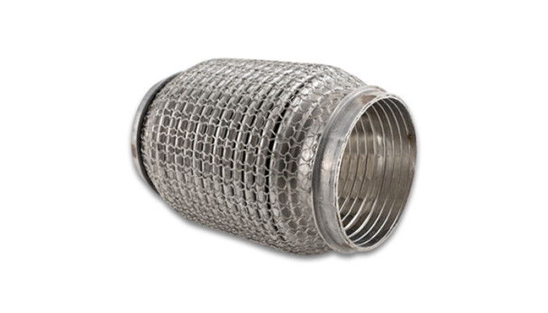 Vibrant SS Flex Coupling w/ Interlock Liner and Mesh Braid 3in Inlet/Outlet x 6in long 66006