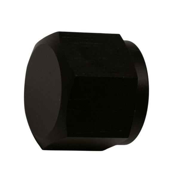 DeatschWerks 8AN Female Flare Cap - Anodized Matte Black 6-02-0715-B