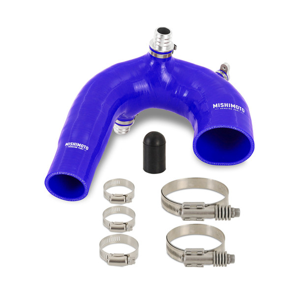 Mishimoto 2016+ Polaris RZR XP Turbo Silicone Intake J-Tube - Blue MMHOSE-RZR-16AIBL