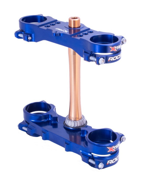 XTrig 2024 Yamaha YZ250F/ 23+ YZ450F ROCS Tech Triple Clamp 22 mm. Offset M12 - Blue 501330801401