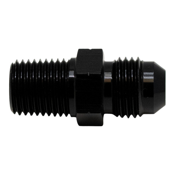 DeatschWerks 6AN Male Flare to 1/4in Male NPT Adapter - Anodized Matte Black 6-02-0901-B