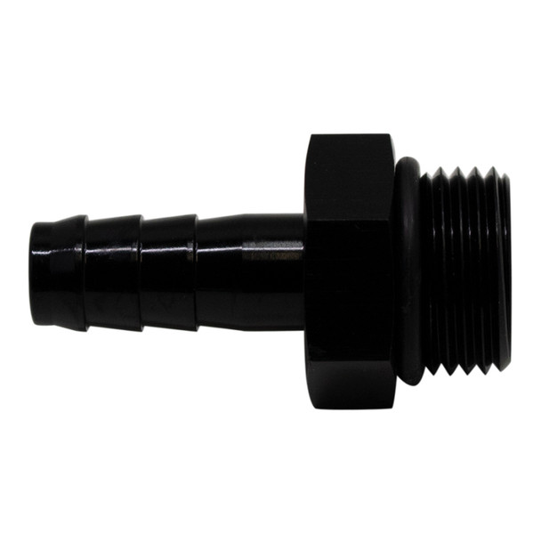DeatschWerks 8AN ORB Male to 3/8in Male Triple Barb Fitting (Incl O-Ring) - Anodized Matte Black 6-02-0507-B