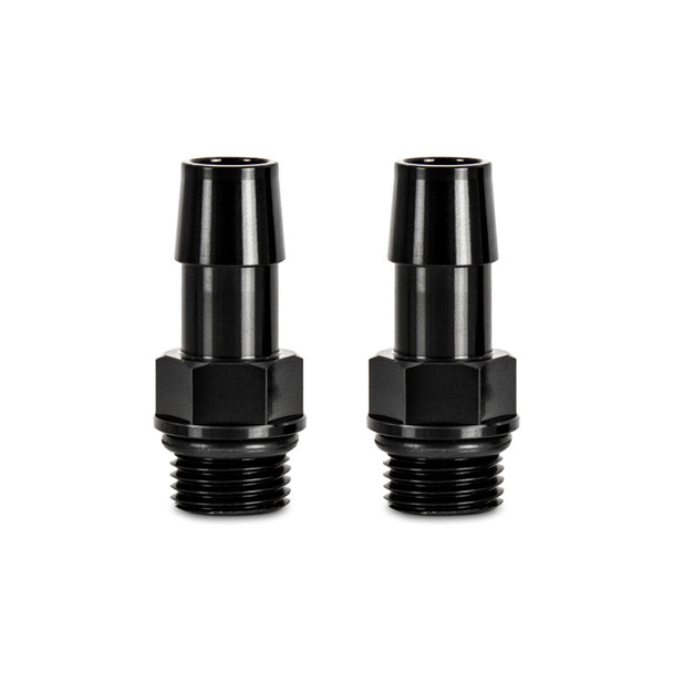 Mishimoto 16X1.5 TO 1/2in. Hose Barb Aluminum Fittings (Pack of 2) MMFT-M16-12BK