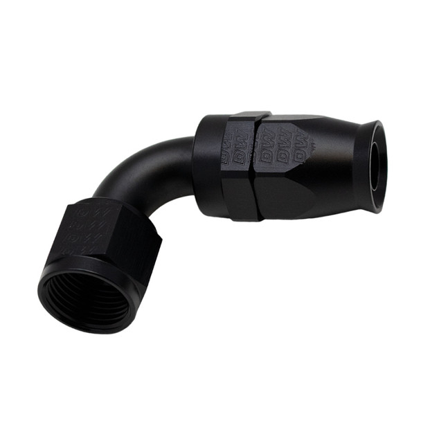 DeatschWerks 10AN Female Swivel 90-Degree Hose End PTFE (Incl Olive Insert) - Anodized Matte Black 6-02-0860-B