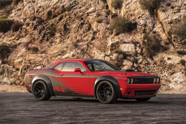 AVS 2008+ Dodge Challenger Smooth Front and Rear Fender Flares - Black (4 Pc) 850250
