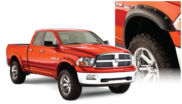 Bushwacker 09-18 Dodge Ram 1500 Fleetside Pocket Style Flares 4pc 67.4/76.3/96.3in Bed - Black 50915-02