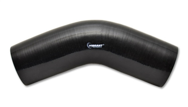 Vibrant 4 Ply Reinforced Silicone Elbow Connector - 2in I.D. - 45 deg. Elbow (BLACK) 2750