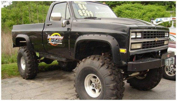Bushwacker 81-91 Chevy Blazer Cutout Style Flares 2pc - Black 40019-11