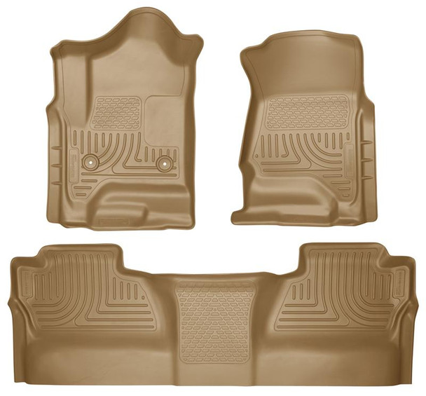 Husky Liners 14 Chevrolet Silverado/GMC Sierra WeatherBeater Tan Front & 2nd Seat Floor Liners 98233