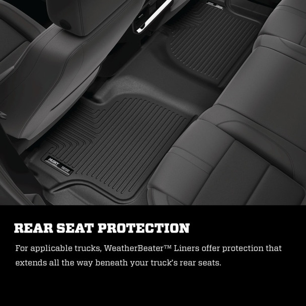 Husky Liners 20-24 Chevrolet Silverado 2500/3500HD DC WeatherBeater 2nd Seat Black Floor Liners 14211