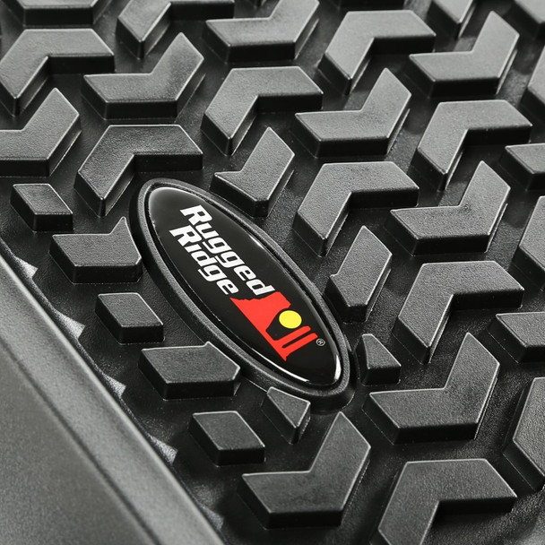 Rugged Ridge Floor Liner Front/Rear Black 2007-2018 Jeep Wrangler JK 4 Dr 12987.04