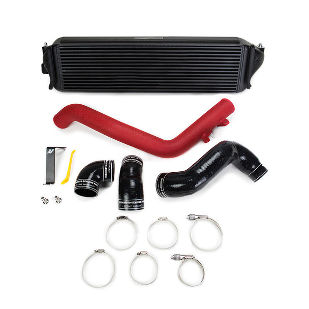 Mishimoto 2017+ Honda Civic Type R Intercooler Kit - Black Intercooler Red Pipes MMINT-CTR-17KBKWRD