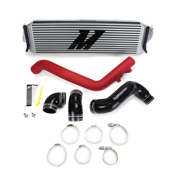 Mishimoto 2017+ Honda Civic Type R Intercooler Kit - Silver Intercooler Red Piping MMINT-CTR-17KSLWRD