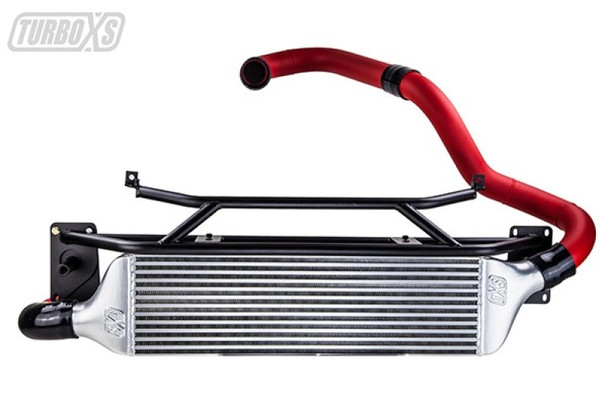 Turbo XS FMIC for 15-16 Subaru WRX - Wrinkle Red Pipes W15-FMIC-RED