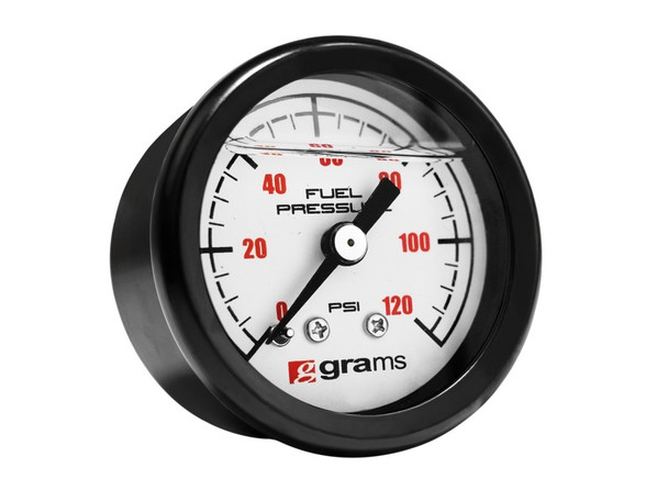 Grams Performance Universal 0-120 PSI Fuel Pressure Guage - White Face G2-99-1200W