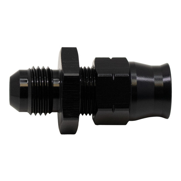 DeatschWerks 6AN Male Flare to 3/8in Hardline Compression Adapter - Anodized Matte Black 6-02-0109-B
