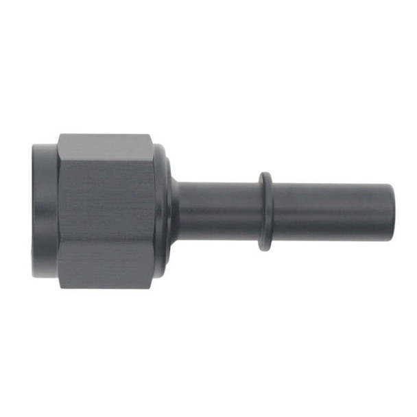 DeatschWerks 8AN Female Flare Swivel to 3/8in Male EFI Quick Disconnect - Anodized Matte Black 6-02-0133-B
