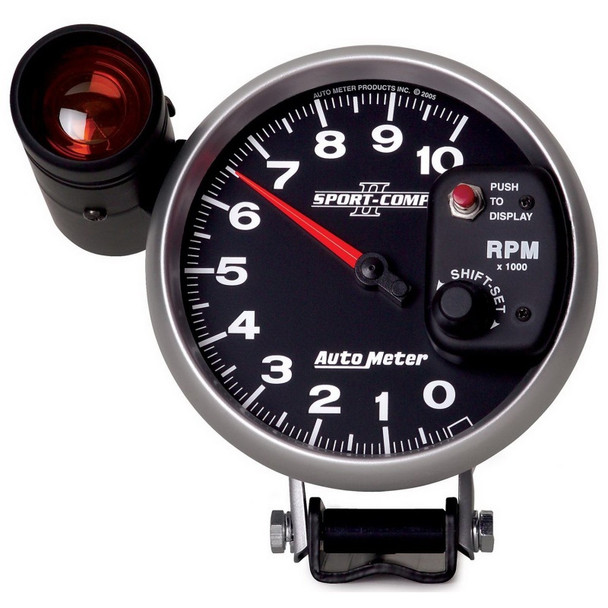 Autometer Sport-Comp II 5 inch 0-10000 RPM Pedestal Mount Tachometer Shift-Lite 3699