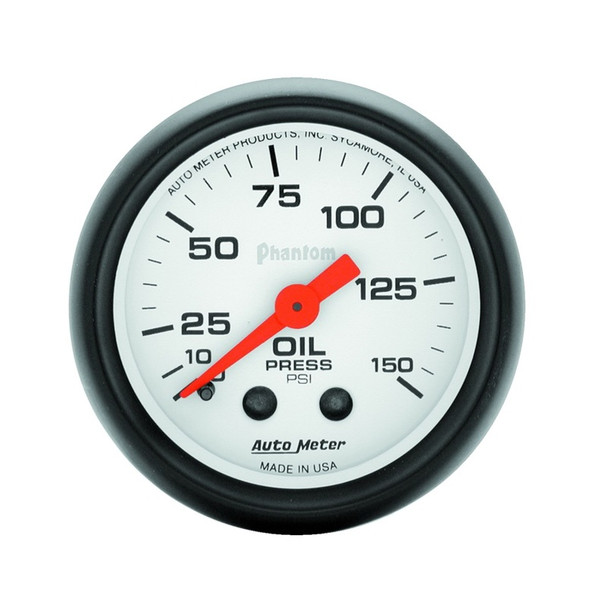 Autometer Phantom 52mm 150 PSI Mechanical Oil Pressure Gauge 5723