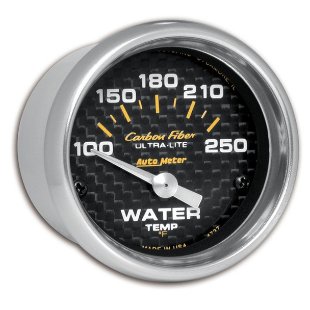 Autometer Carbon Fiber 52mm 100-250 Deg F Electronic Water Temp Gauge 4737
