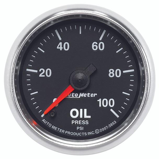 Autometer GS Series 2-1/16in Oil Pressure Gauge 100PSI Electric Full Sweep 3853