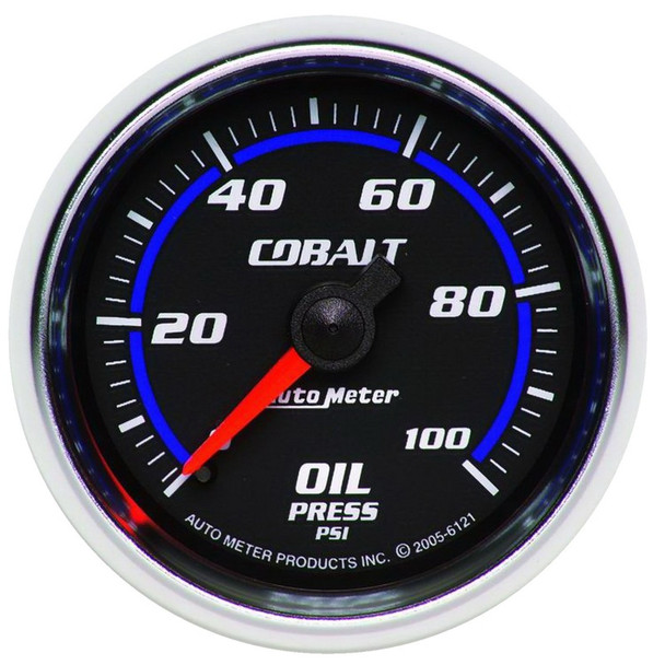 Autometer Cobalt 52mm 100 PSI Mechanical Oil Pressure Gauge 6121