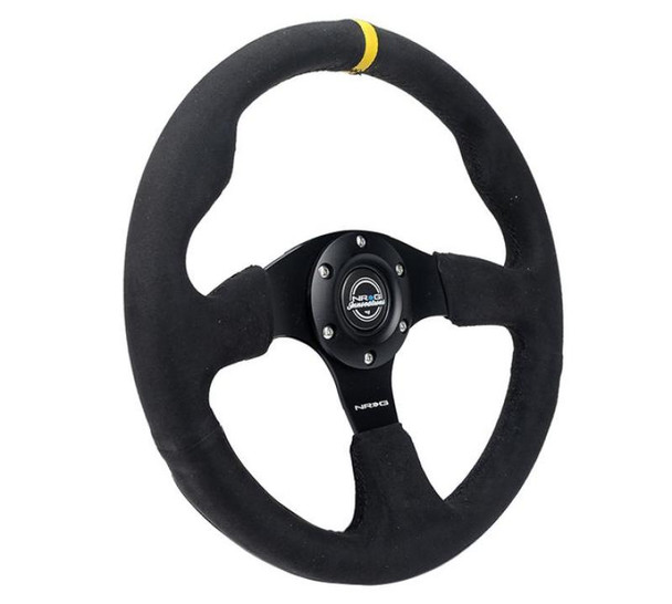 NRG Reinforced Steering Wheel (320mm) Alcantara Steering Wheel w/ Black Stitching RST-012SA
