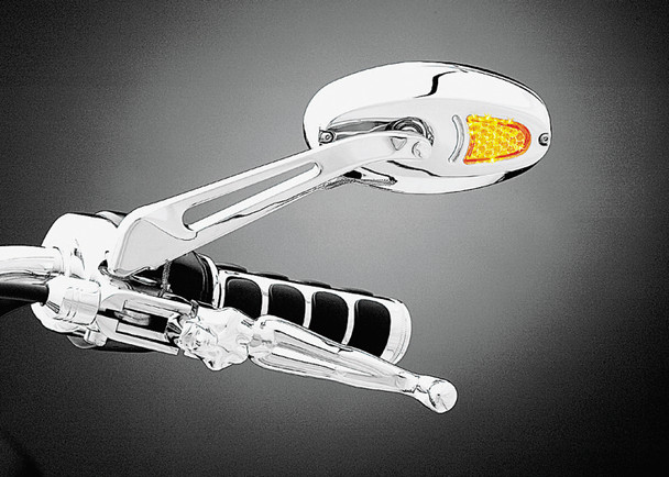 Kuryakyn Turn Signal Mirrors Flat Glass Chrome 1431