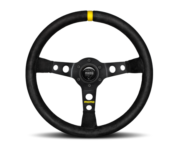 Momo MOD07 Steering Wheel 350 mm -  Black Suede/Black Spokes/1 Stripe R1905/35S