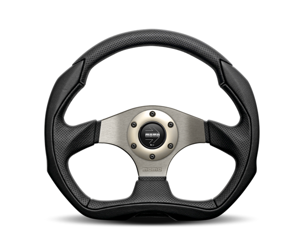 Momo Eagle Steering Wheel 350 mm - Black Leather/Anth Spokes EAG35BK0S