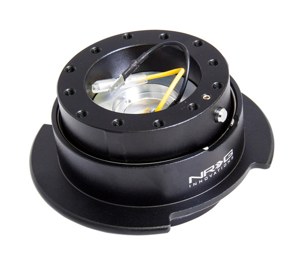 NRG Quick Release Kit Gen 2.5 - Black / Black Ring w/Finger Grooves SRK-250BK