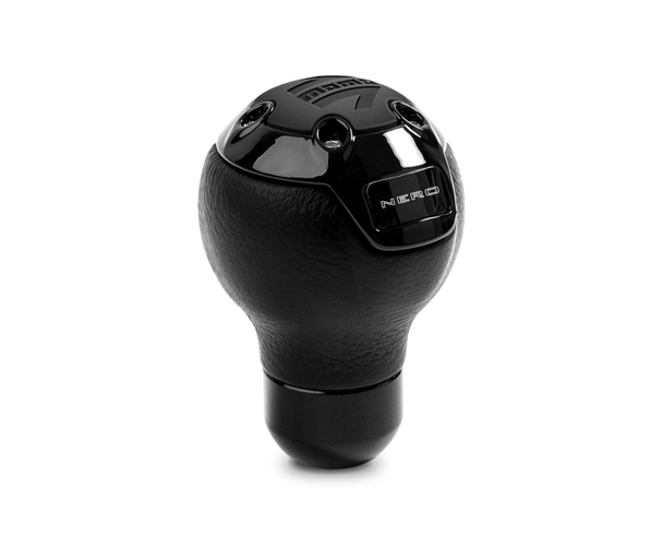 Momo Nero Shift Knob - Tall Black Leather, Black Chrome Insert NERBK1