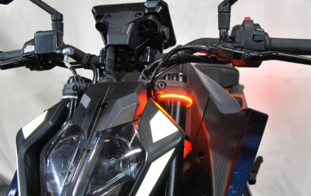 New Rage Cycles 24+ KTM 390 Duke Front Turn Signals NEW390-FB-24