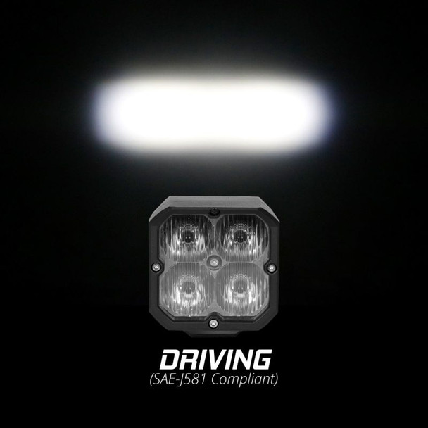 XK Glow Flush Mount XKchrome 20w LED Cube Light w/ RGB Accent Light - Driving Beam XK065002-D