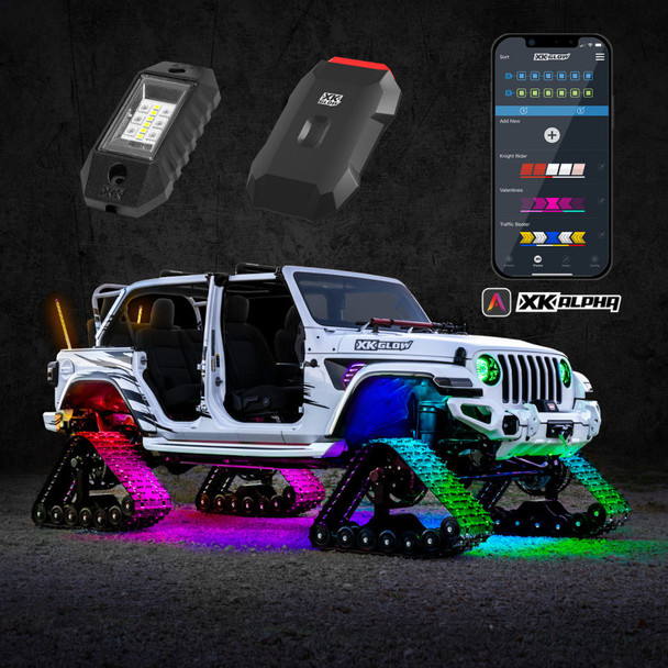 XK Glow RGBW Addressable LED Rock Light Kits Advanced XKalpha App Controlled AP-ROCK-ADV