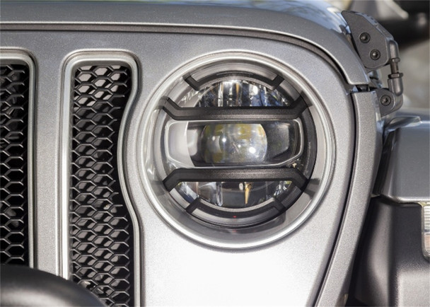 Rugged Ridge 18-20 Jeep Wrangler JL / 2020 Jeep Gladiator JT Black Elite Headlight Guards Black 11230.21