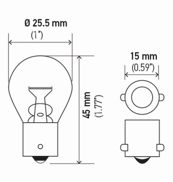 Hella Bulb 1141 12V 18W Ba15S S8 (2) 1141TB