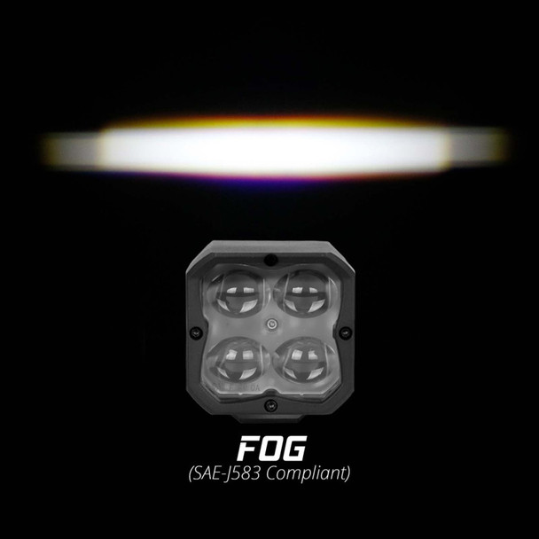 XK Glow XKchrome 20w LED Cube Light w/ RGB Accent Light - Fog Beam XK065001-FO