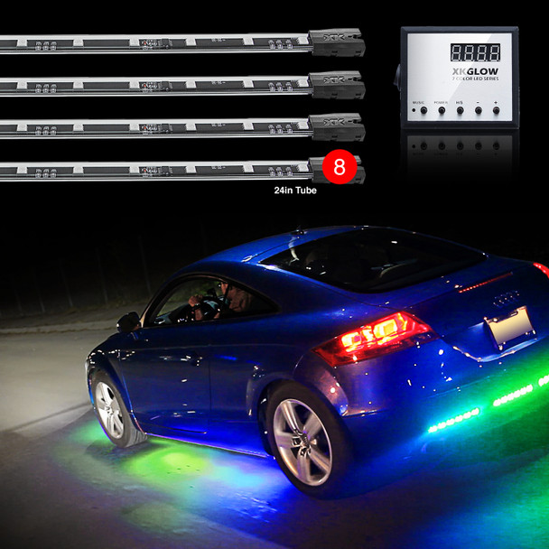 XK Glow 3 Million Color XKGLOW LED Accent Light Car/Truck Kit 8x24In Tubes XK041006