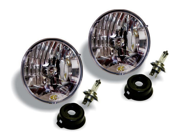 KC HiLiTES Universal/97-06 Jeep TJ 7in. Halogen H4 DOT Headlight 55/60w Lexan (Pair Pack System) 42301