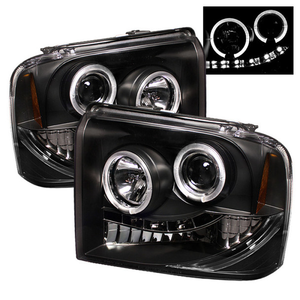 Spyder Ford F250/350/450 Super Duty 05-07 Projector Headlights LED Halo- LED Blk PRO-YD-FS05-HL-BK 5010544