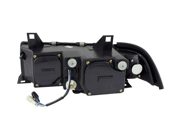 ANZO 1992-1998 BMW 3 Series E36 Projector Headlights w/ Halo Black G2 1 pc 121325