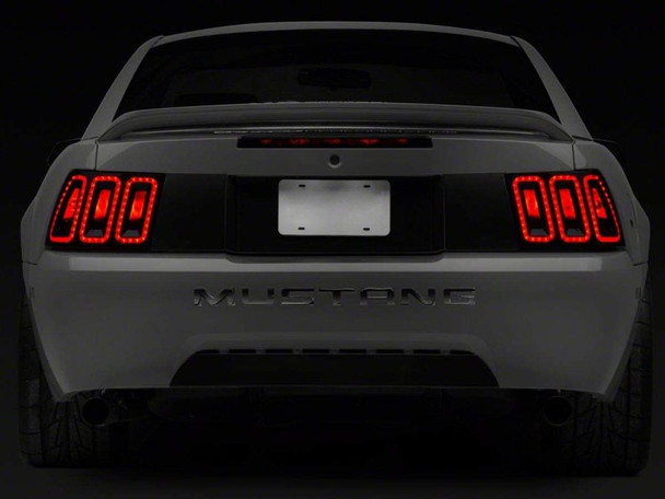Raxiom 99-04 Ford Mustang Excluding 99-01 Cobra Icon LED Tail Lights- Black Housing (Smoked Lens) 100807