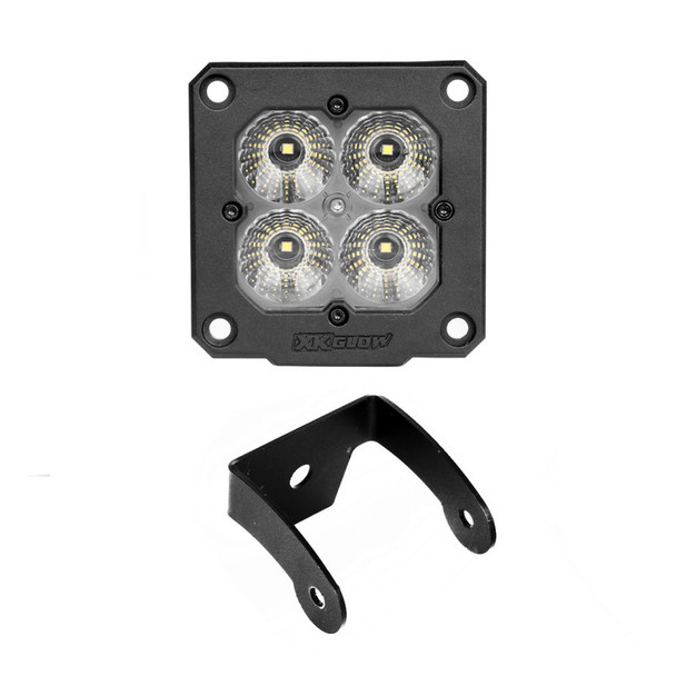 XK Glow Flush Mount XKchrome 20w LED Cube Light w/ RGB Accent Light - Flood Beam XK065002-FL